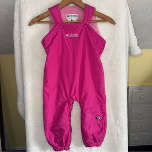 Columbia Bright Pink Kids Snow Bib Overalls